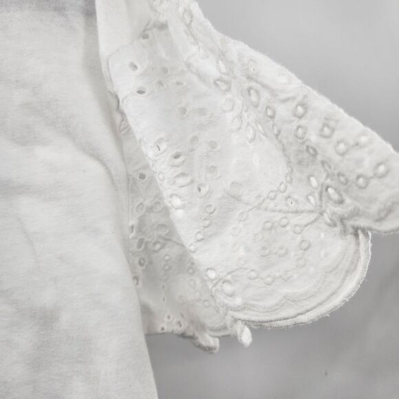 Rails white tshirt with eyelet flutter sleeve - Picture 7 of 7